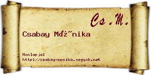Csabay Mónika névjegykártya